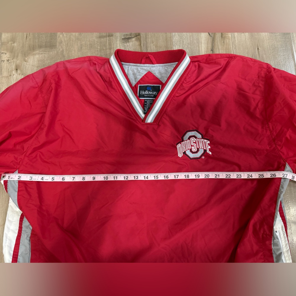 Vintage Ohio State Holloway Pullover Windbreaker Red XL Nylon Lined Embroidered - Picture 12 of 13